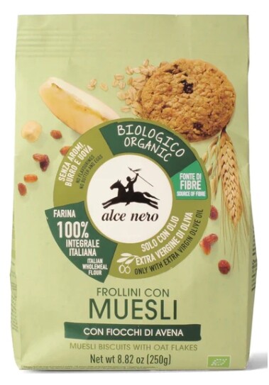 3x Alce Nero Sušenky musli 250 g Bio