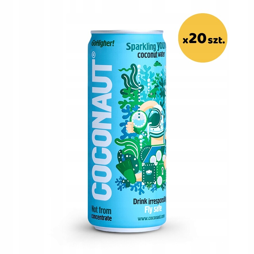 Přírodní perlivá kokosová voda 20 x 320 ml