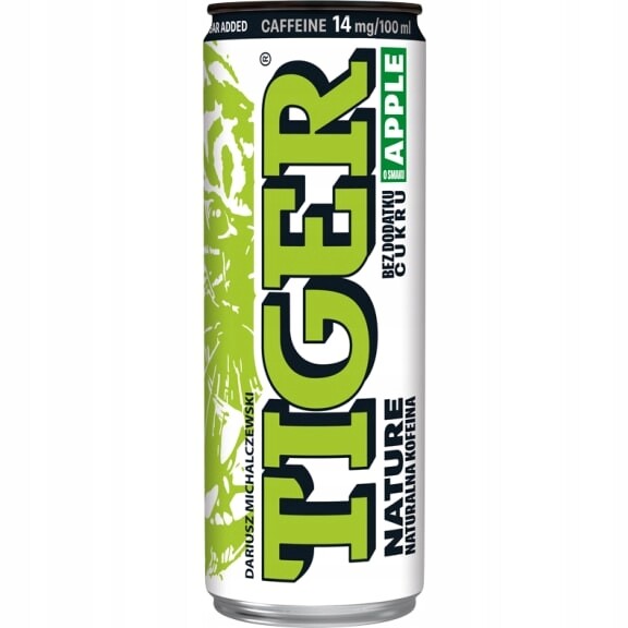 Tiger Sycený energetický nápoj bez cukru s jablečnou příchutí