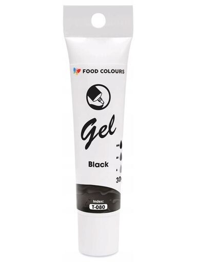 Food Colours Gelové barvivo tuba T 080 Black černá 30 g