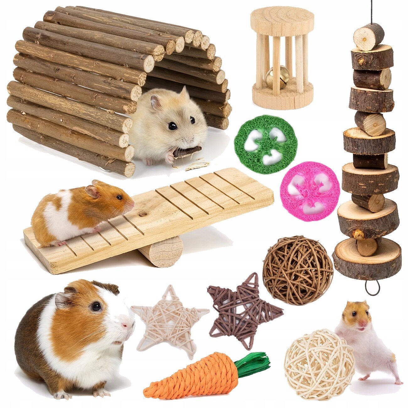 Hračky a Akcesoria pro křečka a hlodavce Sada 11 ks