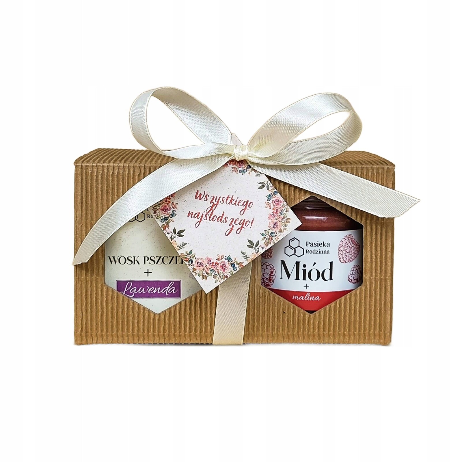 Sada Med s malinou 240 g levandulová svíčka 120 ml Dárek na Valentýna