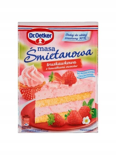 Dr. Oetker Jahodová smetanová hmota s kousky ovoce 89 g