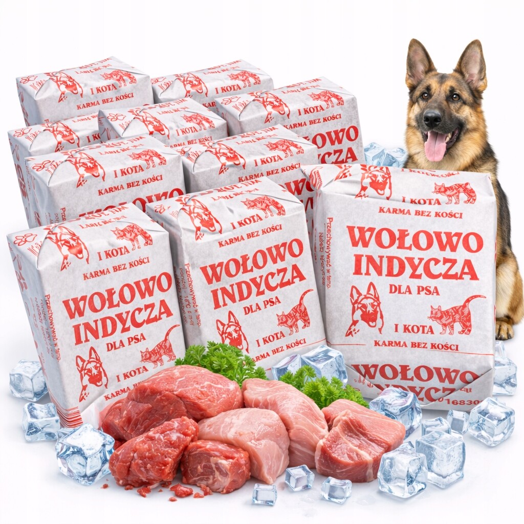 Zmrazené maso pro psa kočku v kostkách, hovězí a krůtí Barf dieta PREMIUM10KG