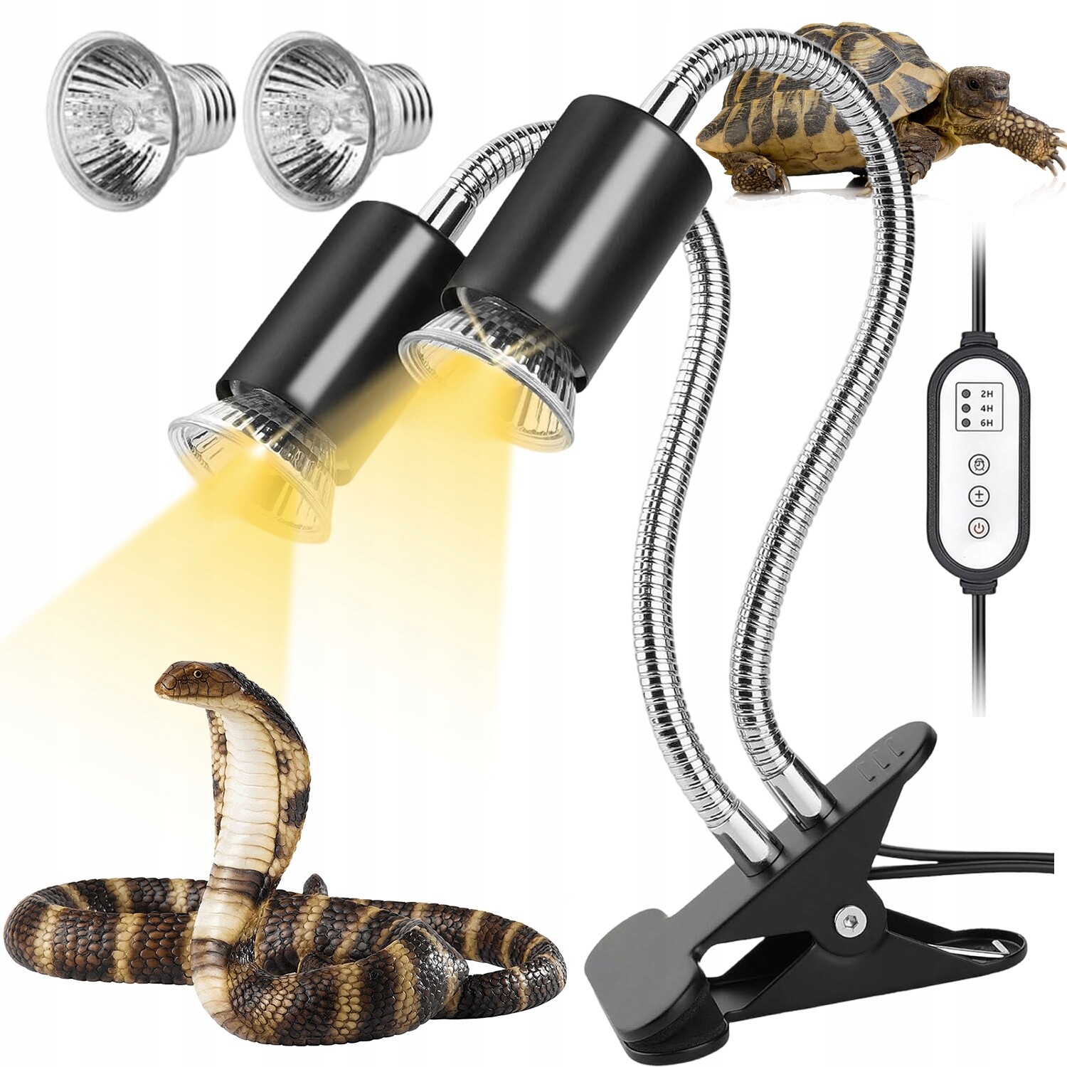 50+50W Topná Lampa Uva A Uvb Pro Plazy Obojživelníky Ještěrky Želva Hada