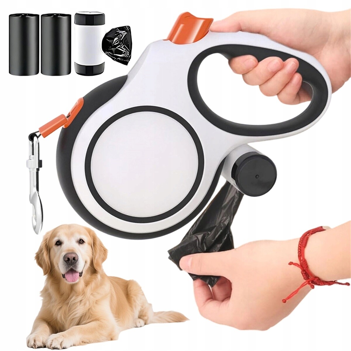 8M Vodítko S Ergonomickou Rukojetí A Mechanismem Zámku Pro Psy 50 Kg