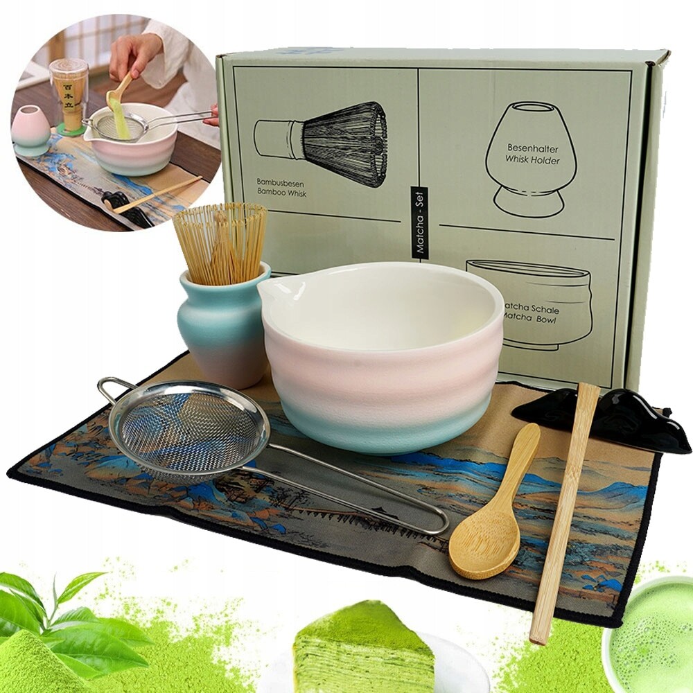 Bambusový Dárková Sada na čaj Matchy Chashaku Šlehací lžíce