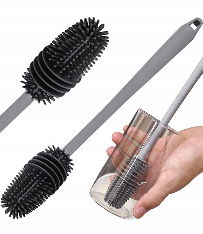 Silikonový Kartáč Na Mytí Sklenic Lahví Termosek, Kartáček