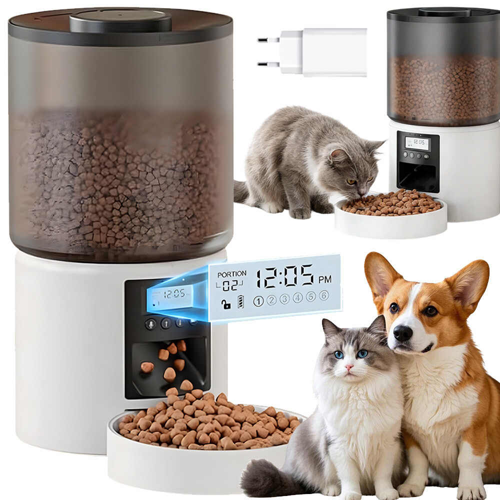 Automatický Podavač Krmiva Pro Zvířata 4L Dávkovač S LCD Časovačem