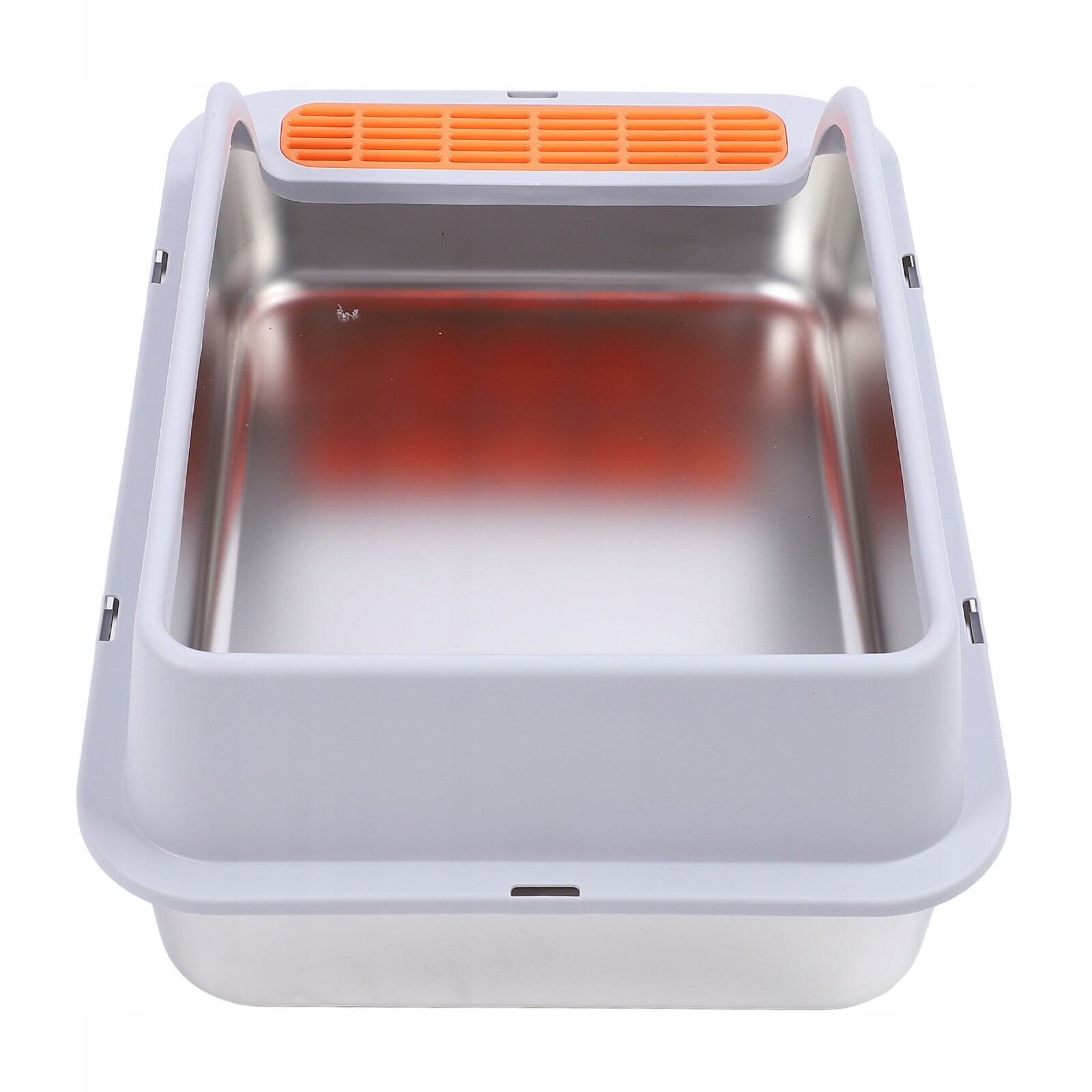 Velká kovová toaleta z nerezové oceli s protilesklým podnosem na 77