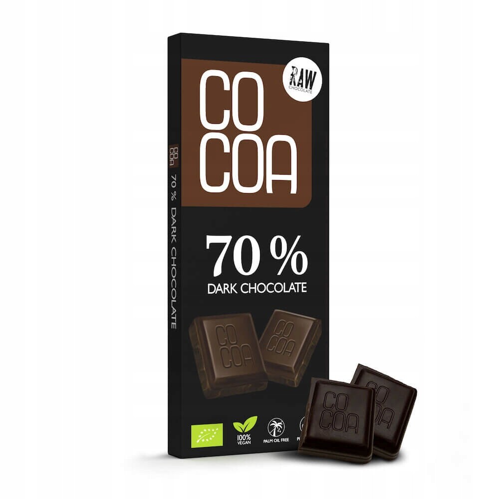 3x Hořká Čokoláda 70 % Bio 40 g Cocoa