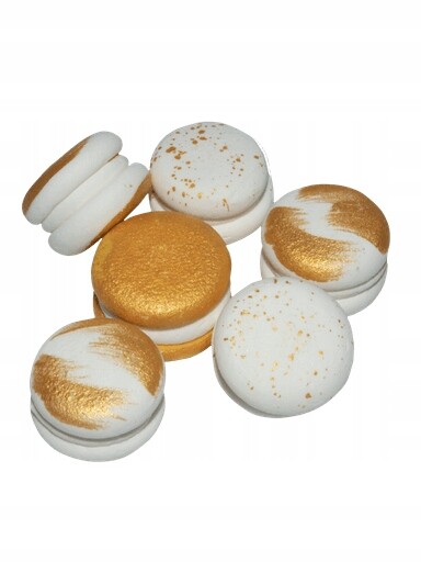 Ditarte cukrové makronky bílo-zlaté 6 ks