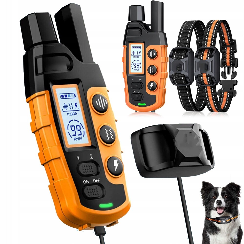 Protištěkací Obojek S Dálkovým Ovládáním Voděodolný IP67 S LCD Pro Psy
