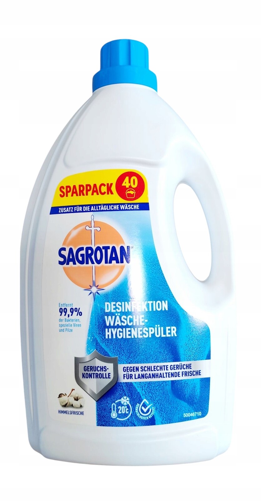 Tekutá aviváž Sagrotan 3L 40 praní modrý s De