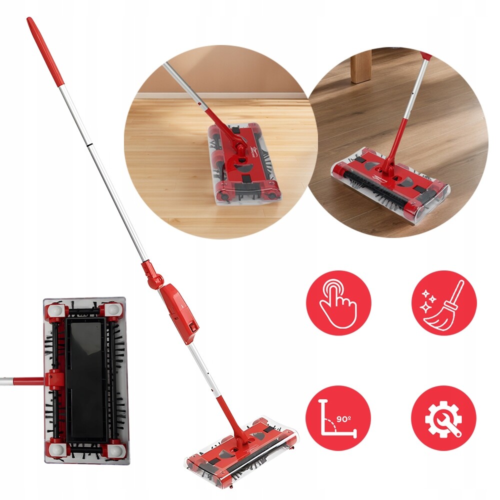 Akumulátorová Metla 800 Mah S Regulací 90° Pro Parkety A Kámen