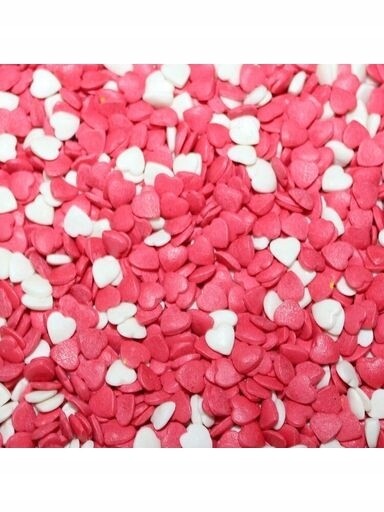 udanewypieki Cukrový Posyp srdce mini bílo červené 50 g