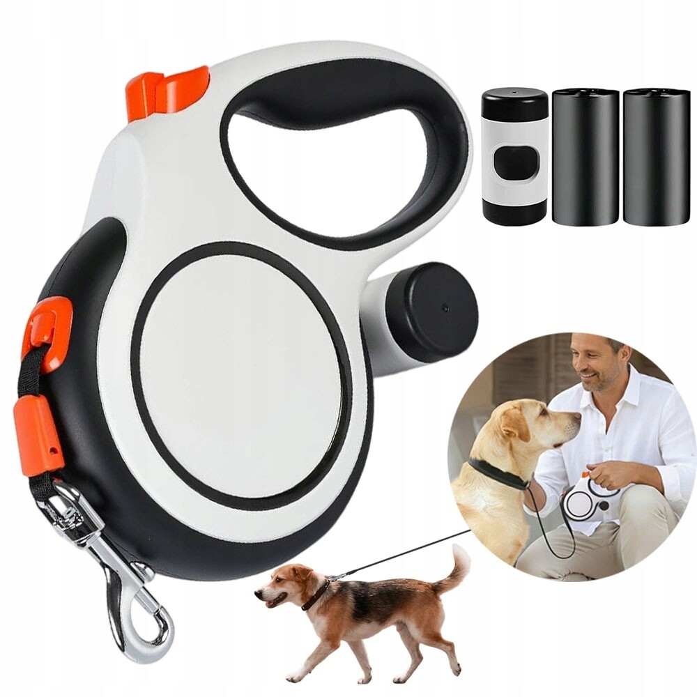 Vodítko Pro Psa S Reflexním Zámkem, Silné, Rolovací, 52 Kg, 8 M