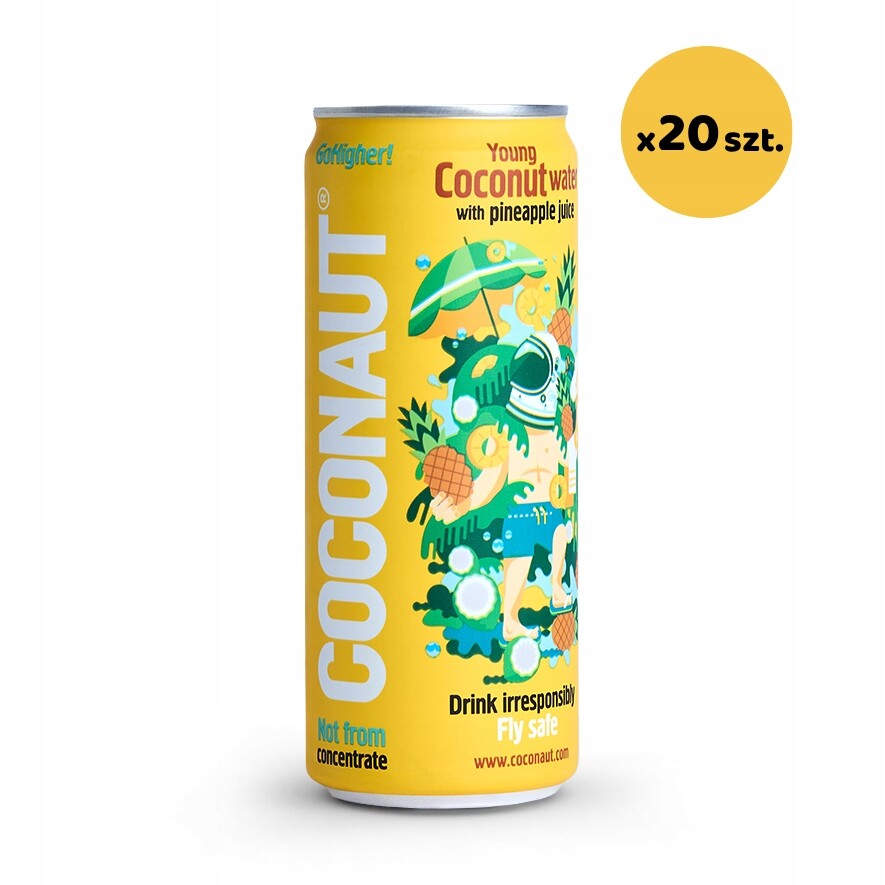 Přírodní kokosová voda s ananasovým džusem 20 x 320 ml