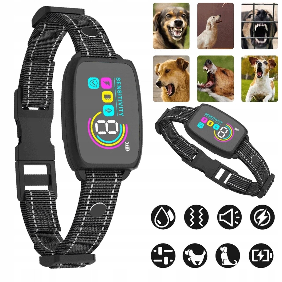 Protištěkací Obojek IP67 Voděodolný Pro Malé I Velké Psy