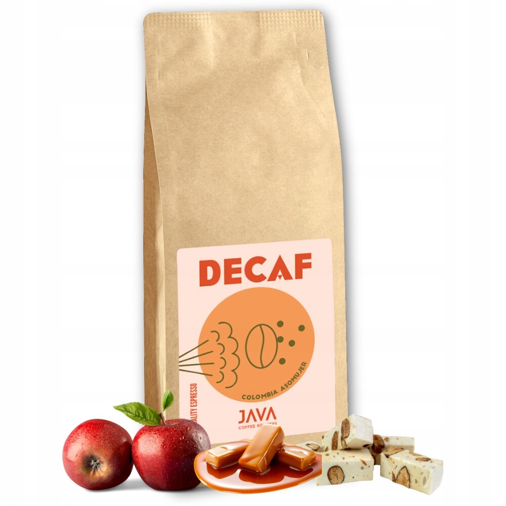 Káva zrnková káva Colombia Asomujer Arabica 1 kg do kávovaru decaf