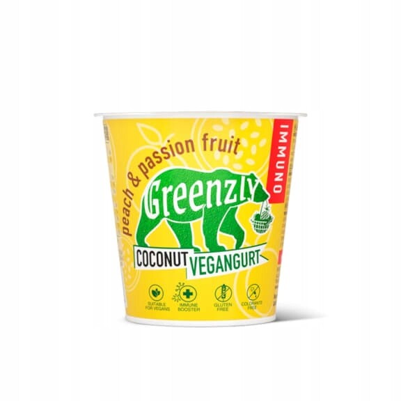 Greenzly Veganský kokosový jogurt s příchutí broskve marakuja