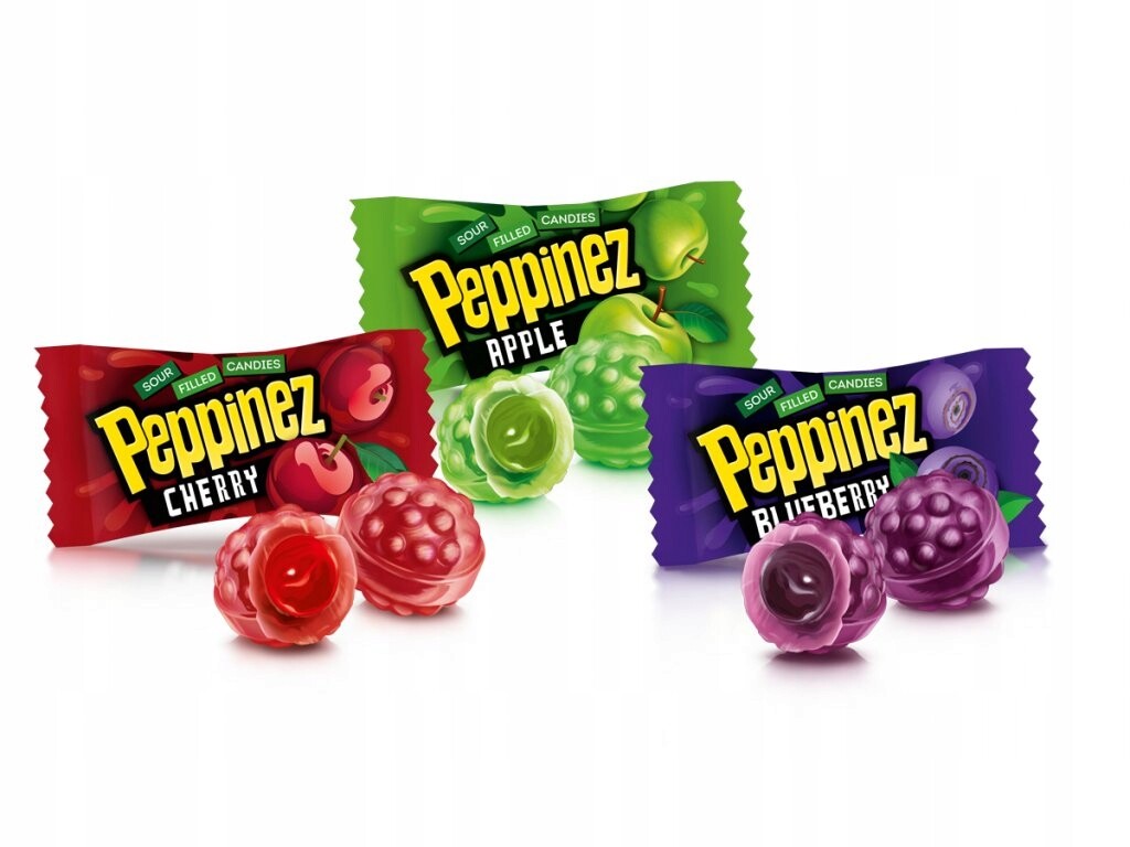 3x Roshen Bonbóny Peppinezzz s ovocnou náplní 900 g