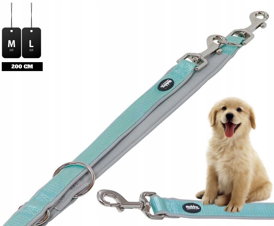 Vodítko Nobby páska neopren Classic Preno 200 cm 20/25 přepínací mátová