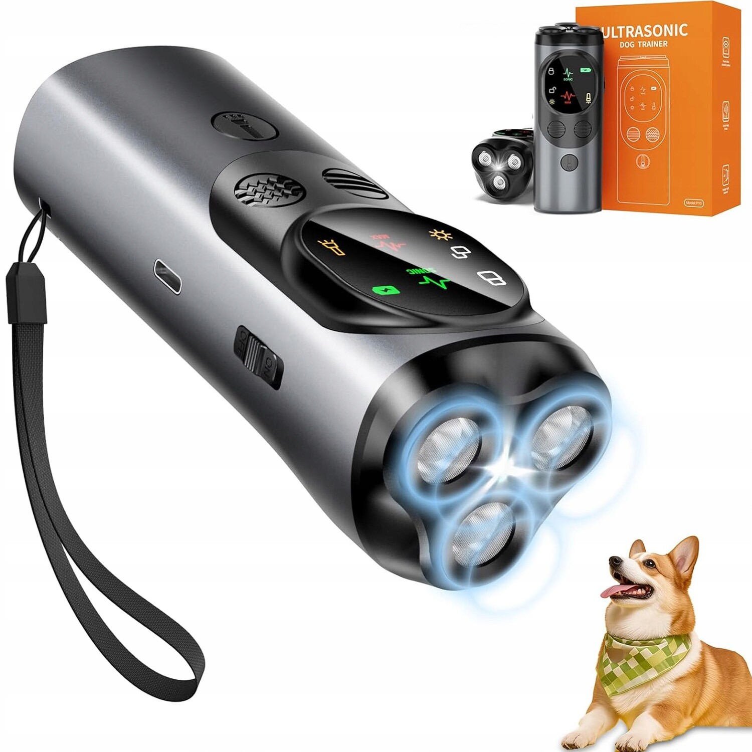 Elektrický Výcvikový Obojek Pro Psa S Led Svítilnou 3V1, Výcvikový