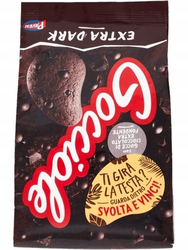 3x Sušenky s hořkou čokoládou Gocciole Extra Dark 400 g Pavesi