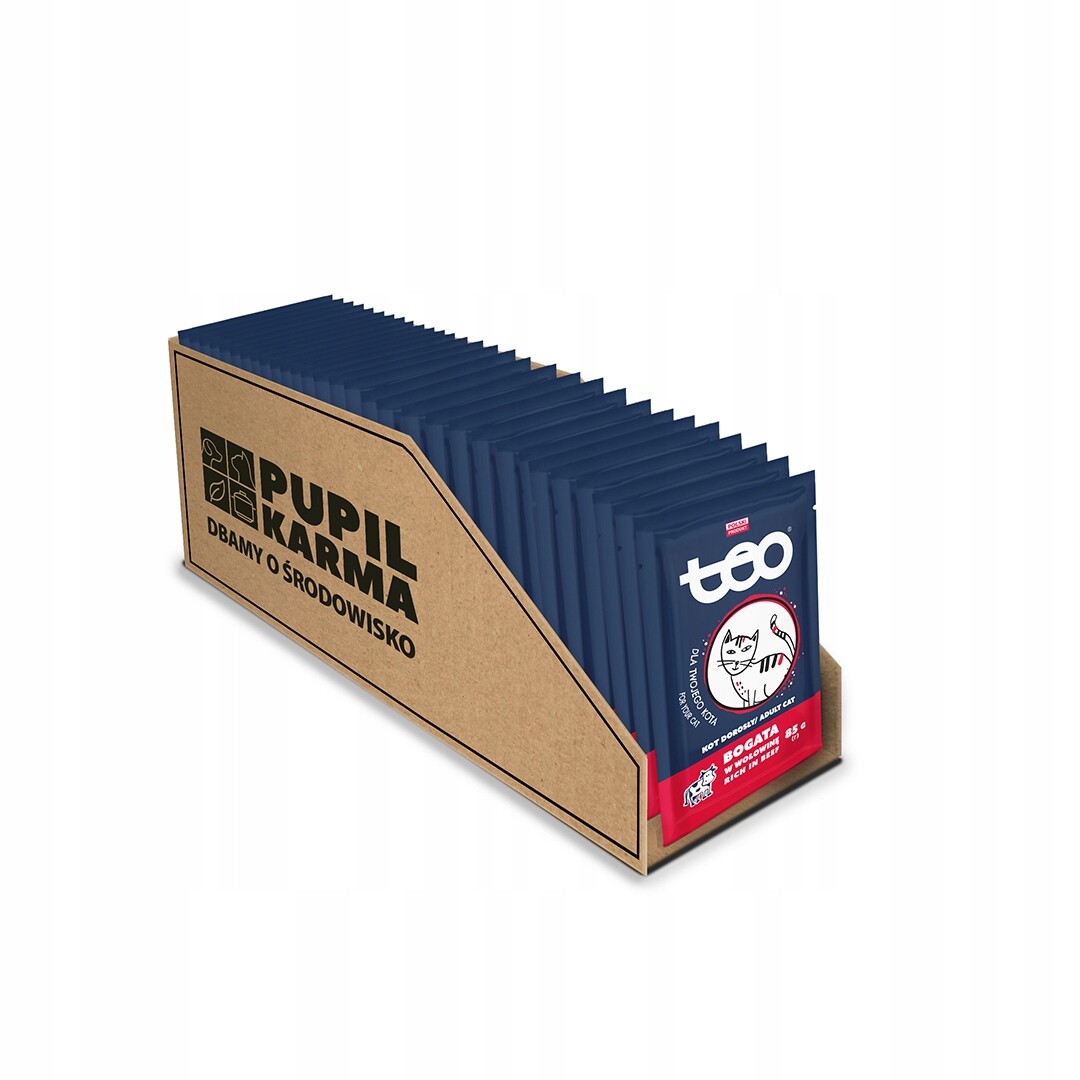 Krmivo mokré pro kočky Teo kapsička bohatý na hovězí maso 28 x 85 g