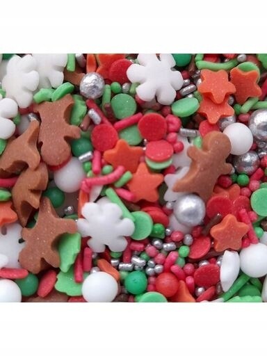 Decor Posypka Vánoce Vánoce MIX sněhové vločky hvězdičky sušenky