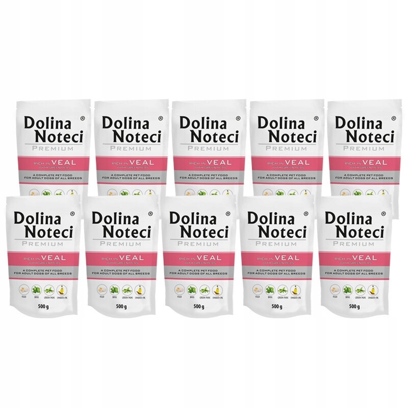 Mokré krmivo pro psy Dolina Noteci Premium telecí maso, sada 10 x 500 g