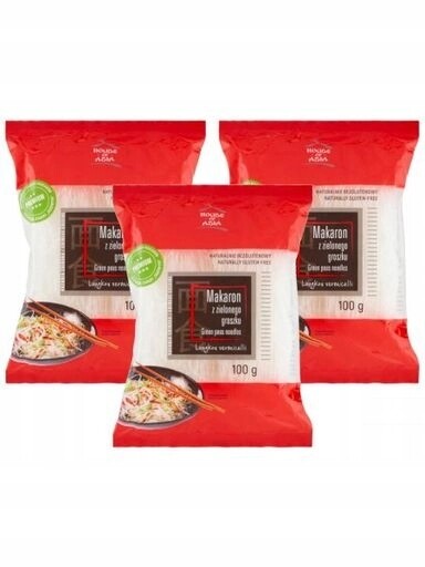 3x House of Asia Těstoviny ze zeleného hrášku nudličky Longkou 3 x 100 g