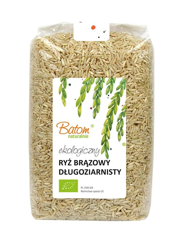 3x Batom Rýže hnědá dlouhozrnná Ekologická Bio 1 kg Batom