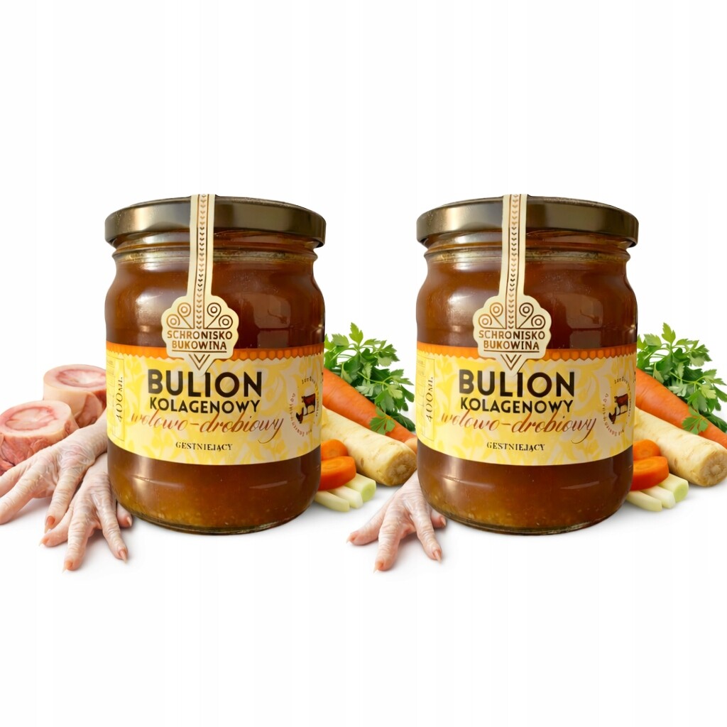 Hovězí a drůbeží kolagenový vývar houstnoucí Schronisko Bukowina 400 ml