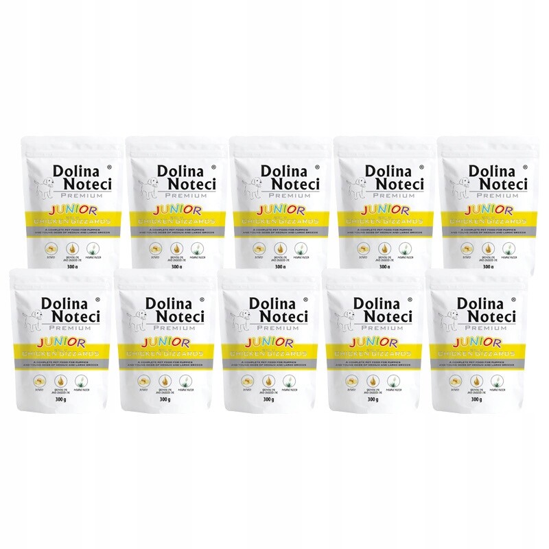 Mokré krmivo pro psy junior Dolina Noteci Premium kuře, sada 10 x 300 g