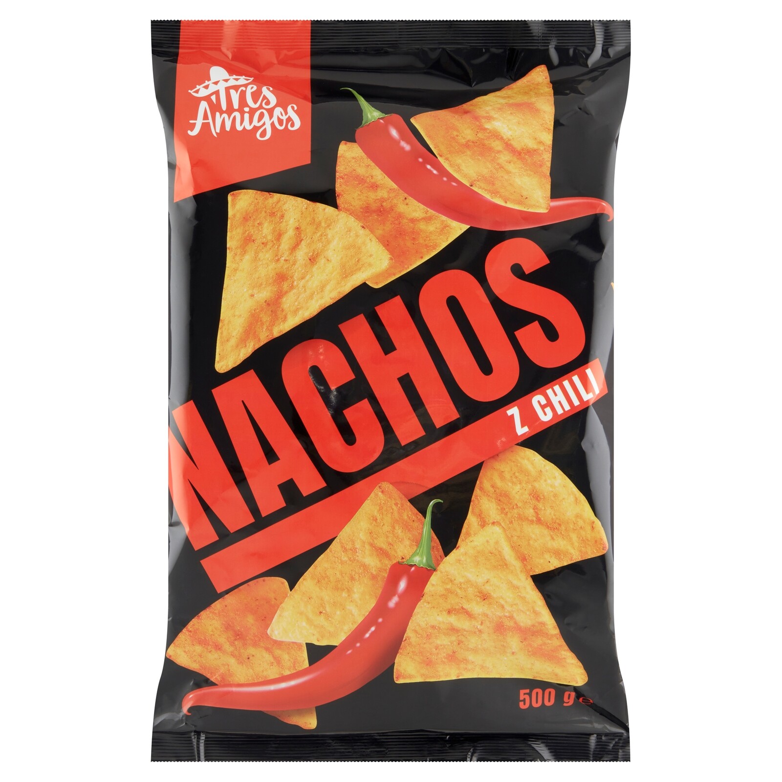 3x Paprikové nachos s chilli tortilla Tres Amigos 500 g Fanex