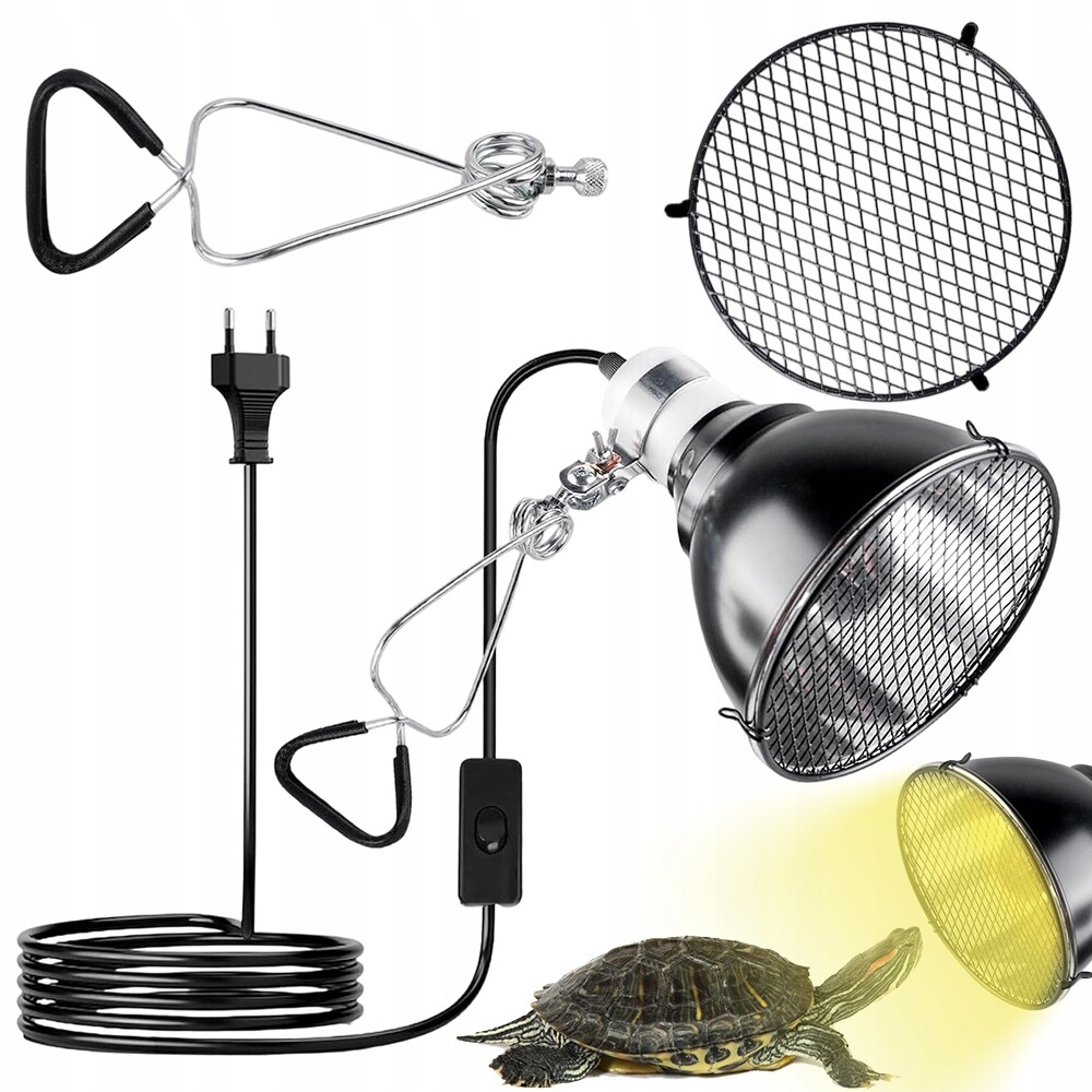 Topná Lampa Pro Plazy 360° S Odrazem Tepla V Černé Barvě