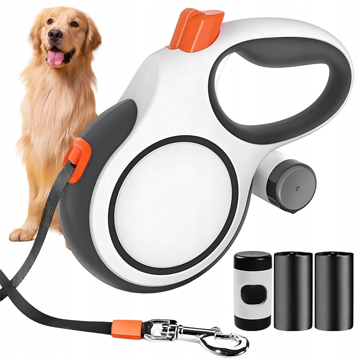 Automatické Vodítko 8 M S Nádobkou Na Sáčky Pro Procházky A Turistiku