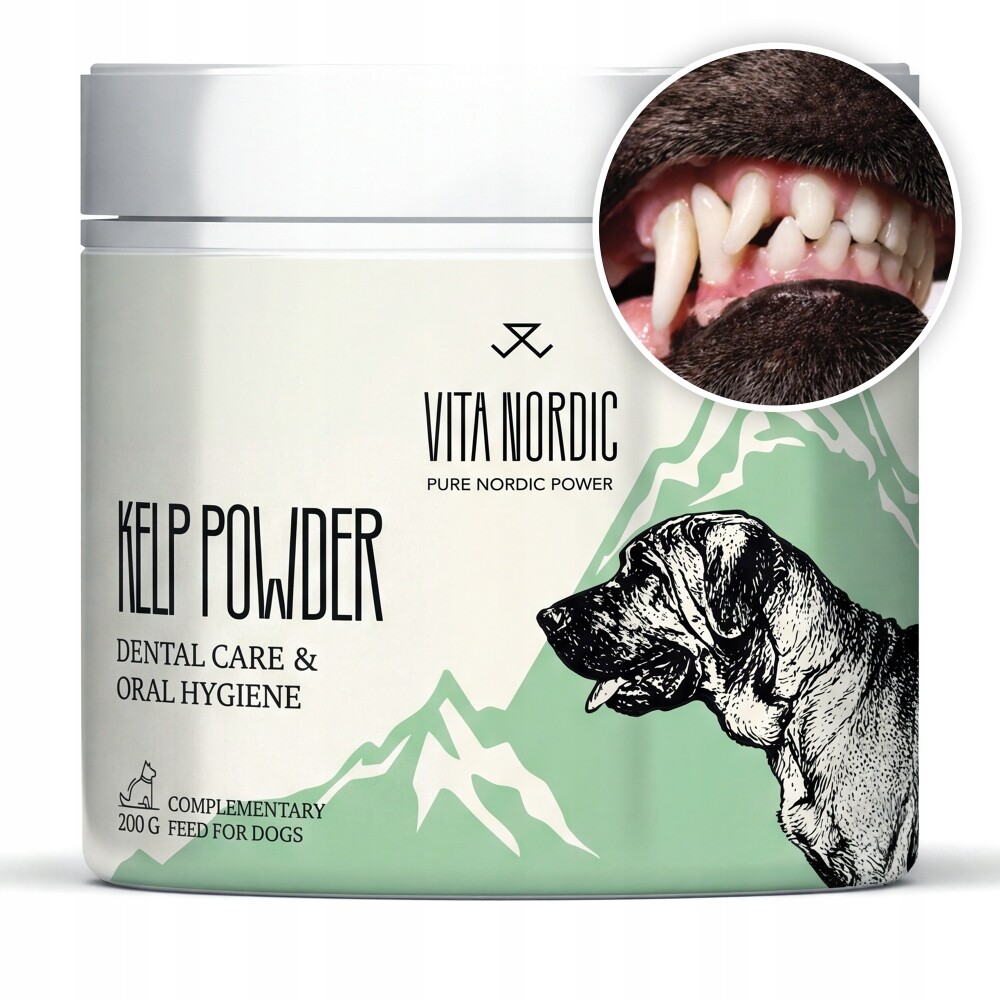 Vita Nordic Dental pro psa – přírodní prášek na zubní kámen 290 porcí