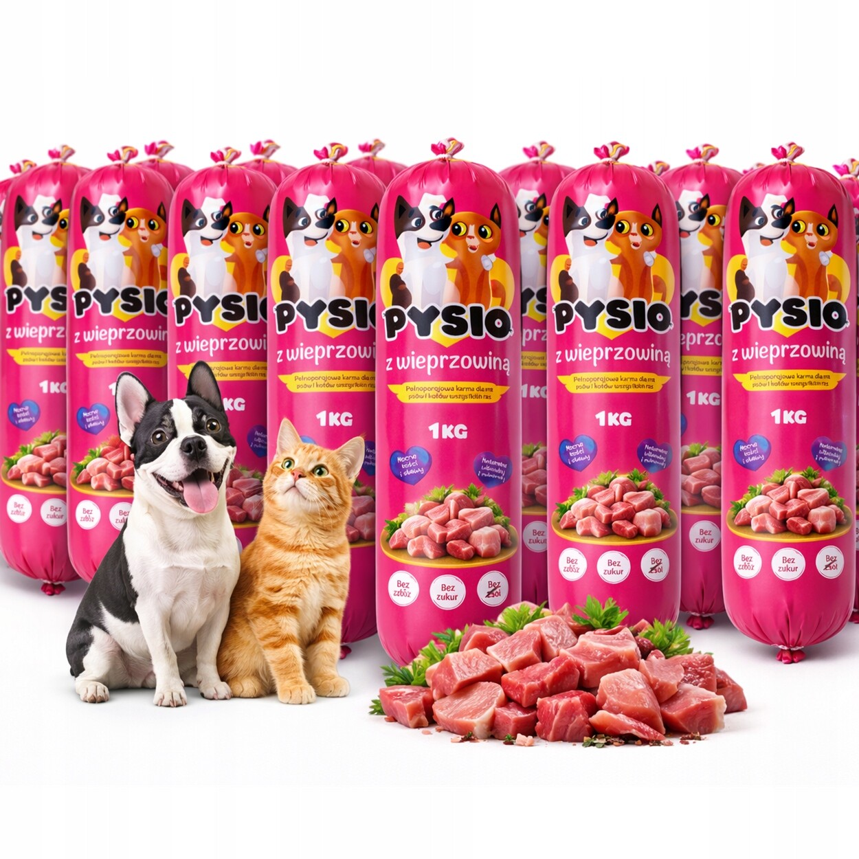 Krmivo mokrá 90% masa Tyčinka pro psa a kočku vepřová bez chemie masová dieta