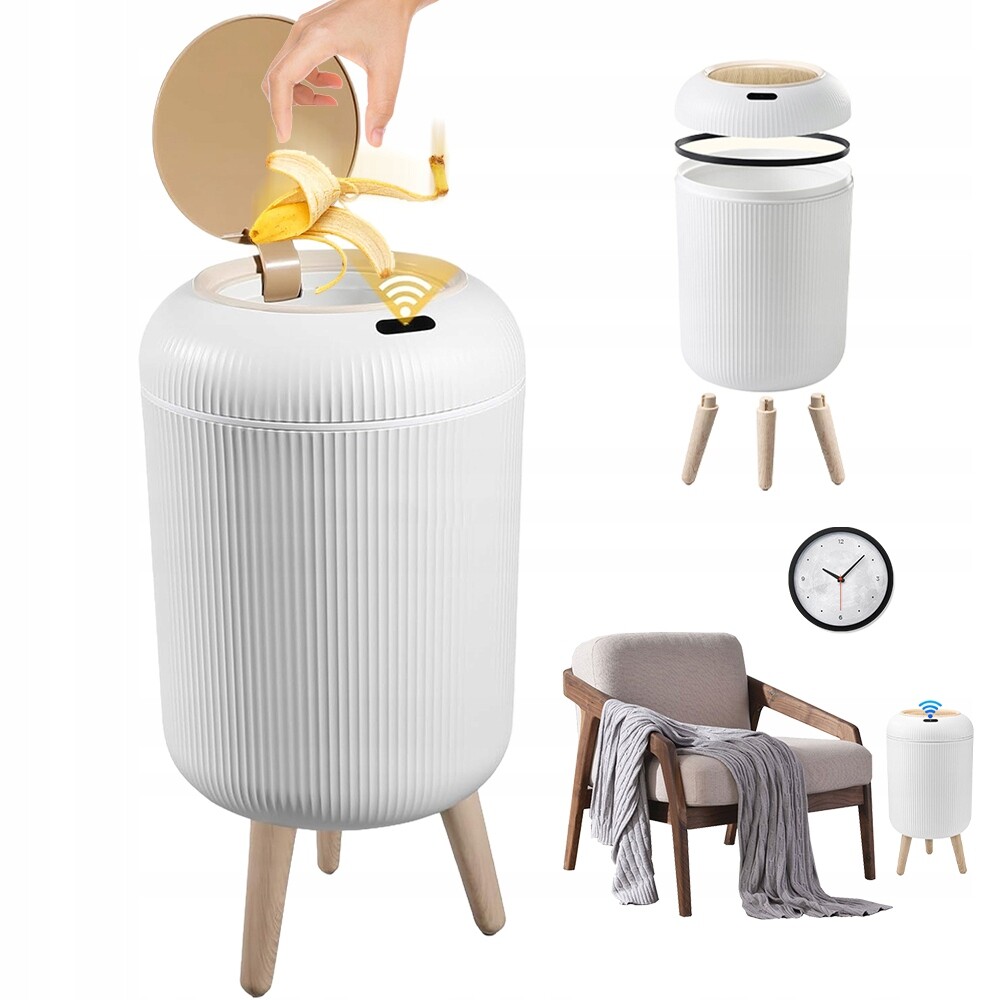 Koš S Infračerveným Senzorem, Automatický, Bílý, Abs Pro Různé Místnosti