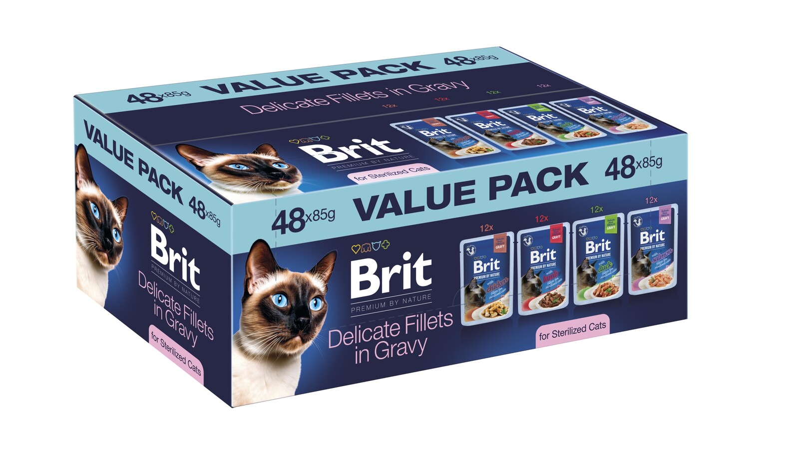 Brit Premium by Nature Cat Pouches Value Pack Sterilized 48 pcs