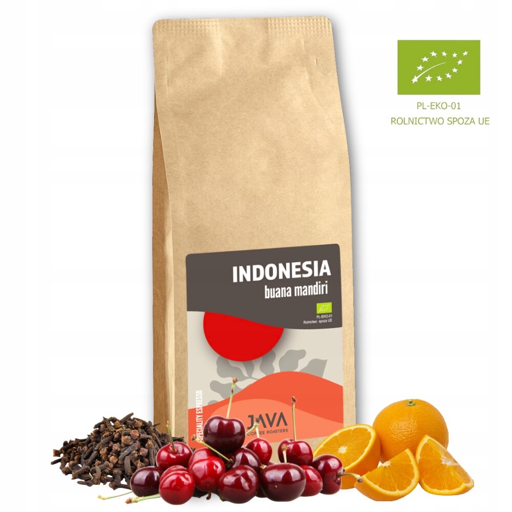 Káva zrnková Organic Indonesia Buana Mandiri 1 kg čerstvá do kávovaru