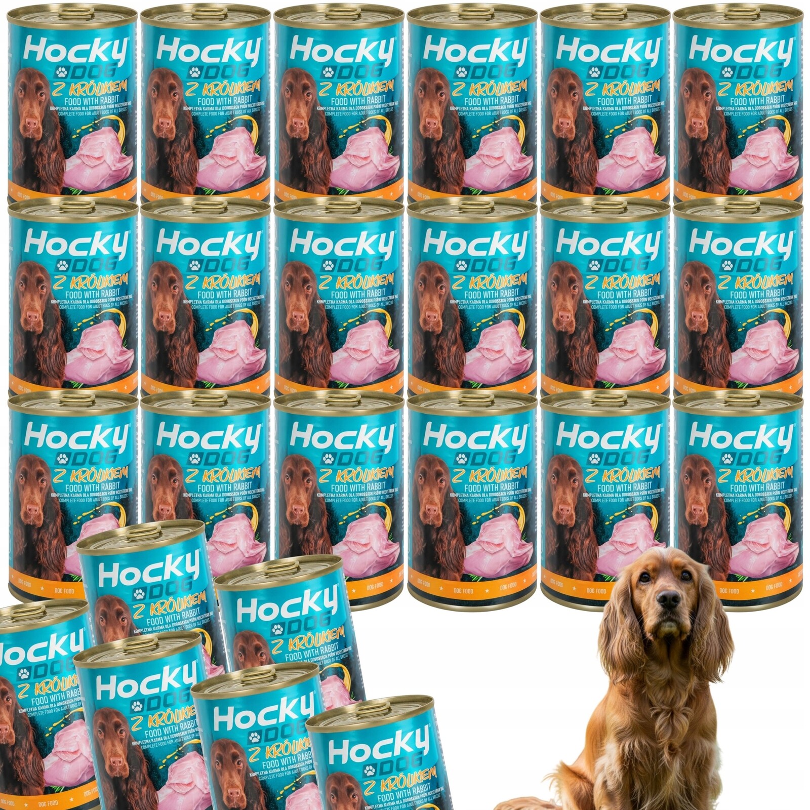 Vlhké Krmivo Pro Psa Plechovka Hocky S Králíkem 24x400G Pro Dospělé Psy