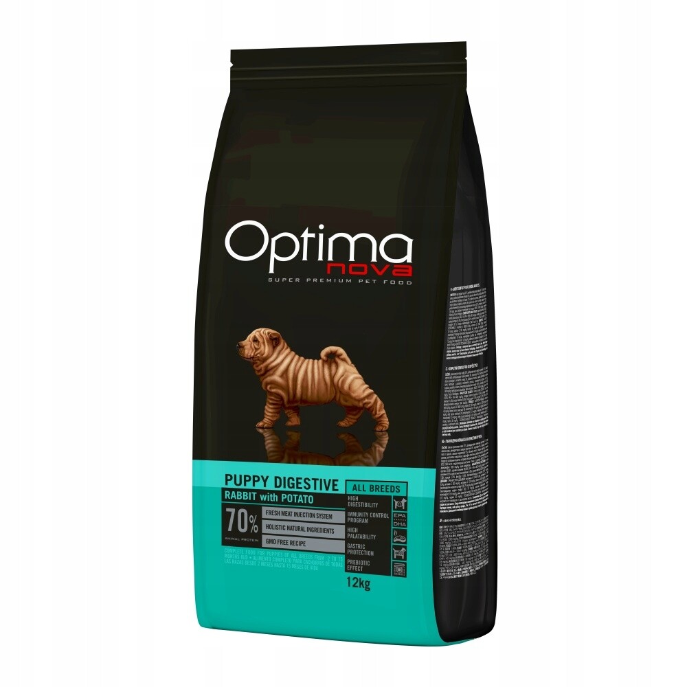 Optima Nova Dog Gf Puppy Digestive Rabbit&Potato 12kg