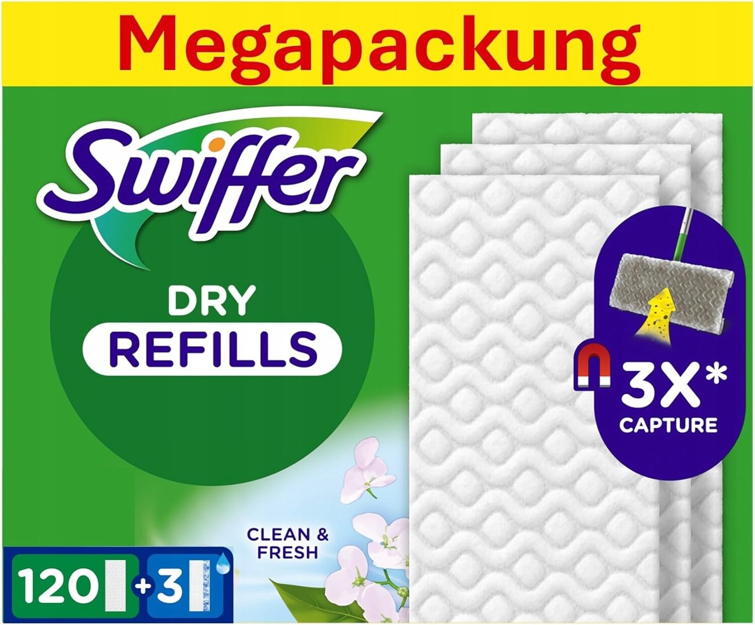 K6 Vložka do mopu Swiffer, 120 suchých a 3 vlhké utěrky