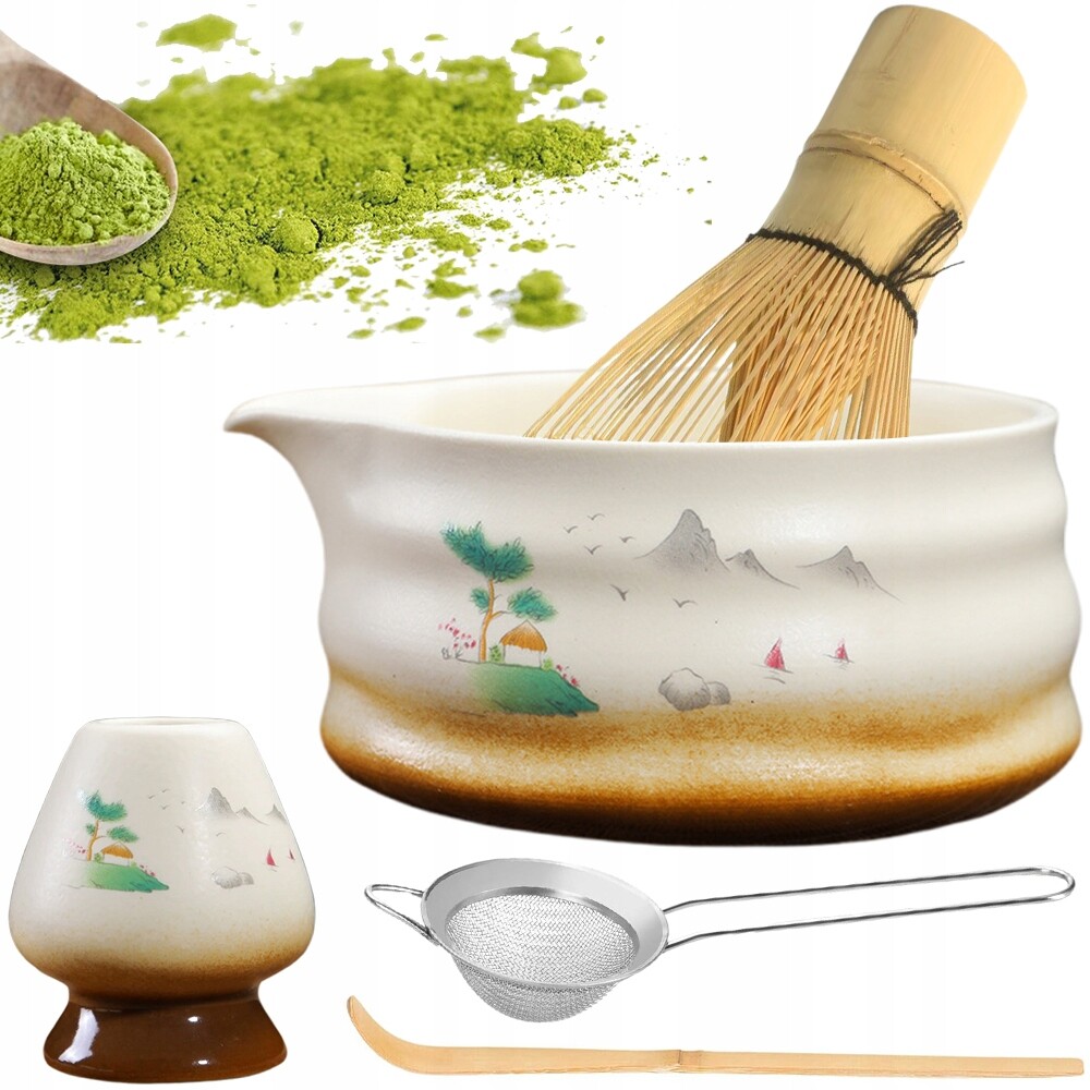 Kompletní Sada Pro Matchu S Miskou A Sítem Pro Přípravu Matchy Latte