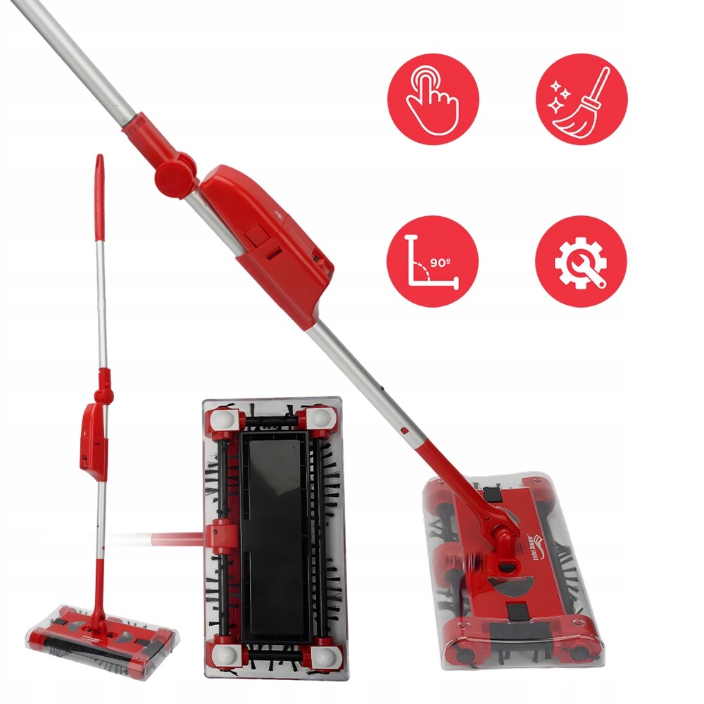 Bezdrátový Kartáč Červený 800 MM, Skládací, Pro Čištění Podlah