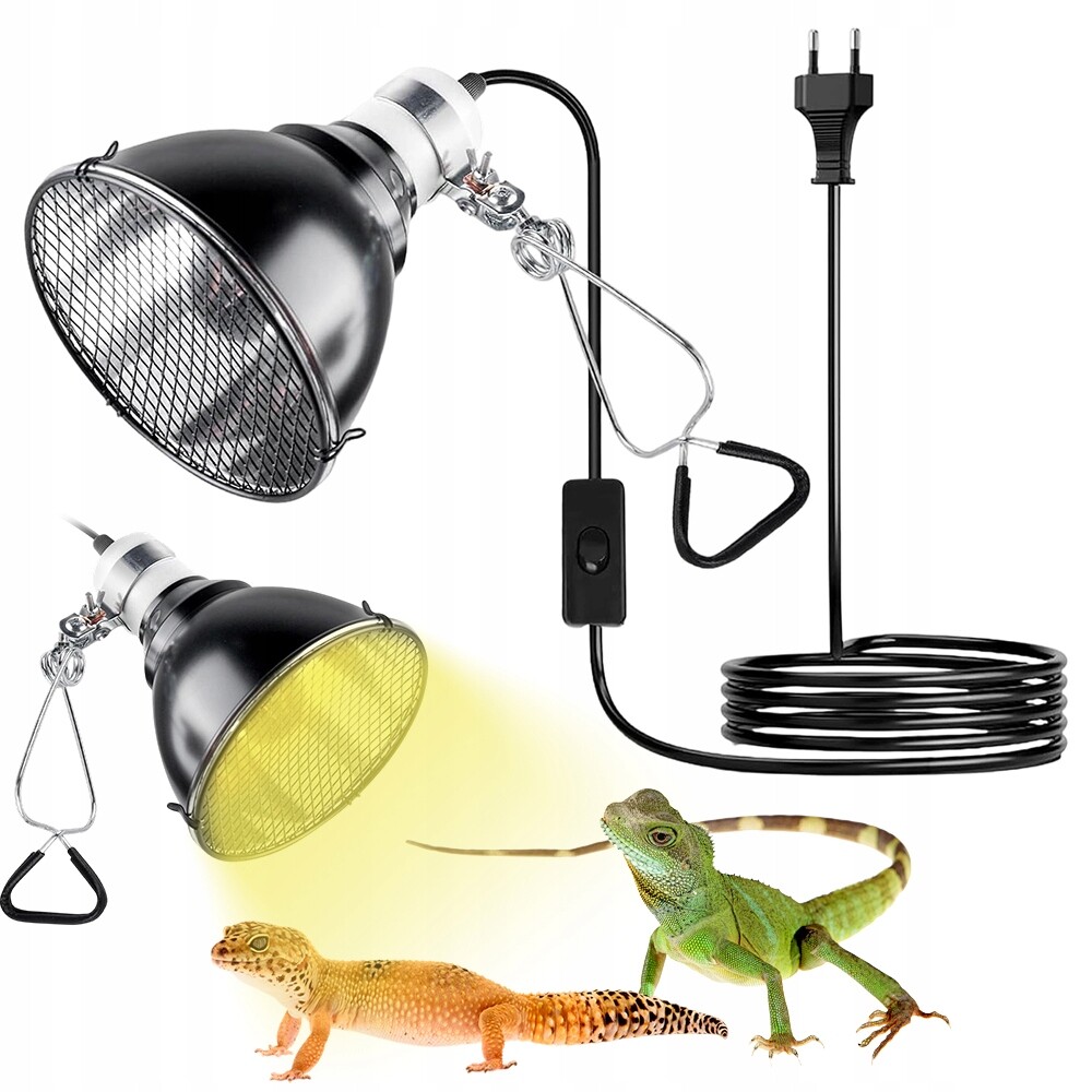 360° Otočná Topná Lampa Pro Ještěrky S Odrazem Tepla